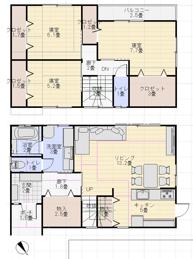 注文住宅の間取りプラン集・北側道路30坪 - 住宅購入体験談ブログ